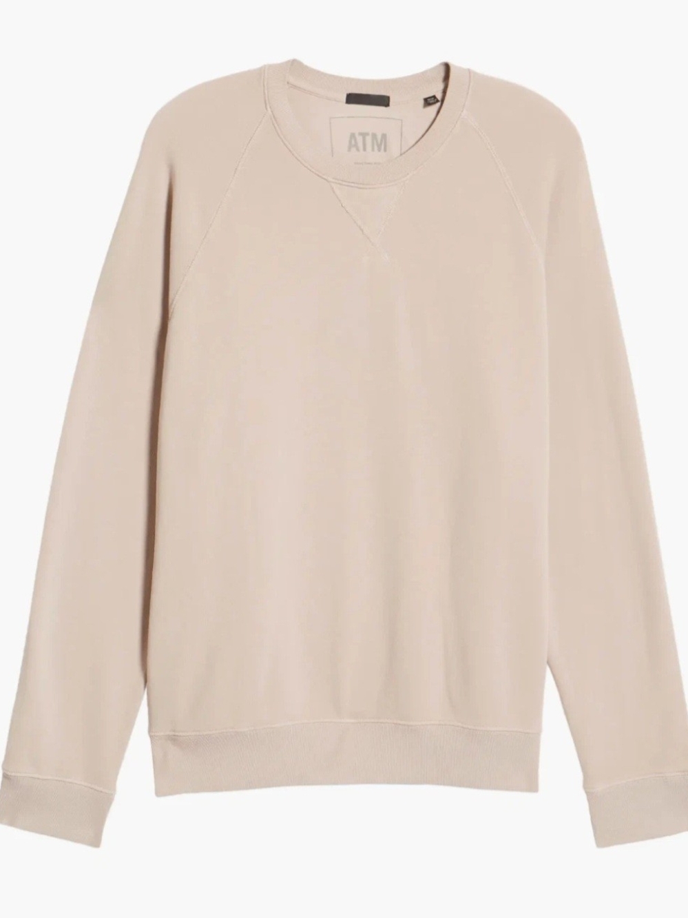 ATM Cotton Crewneck Sweatshirt in Beige
